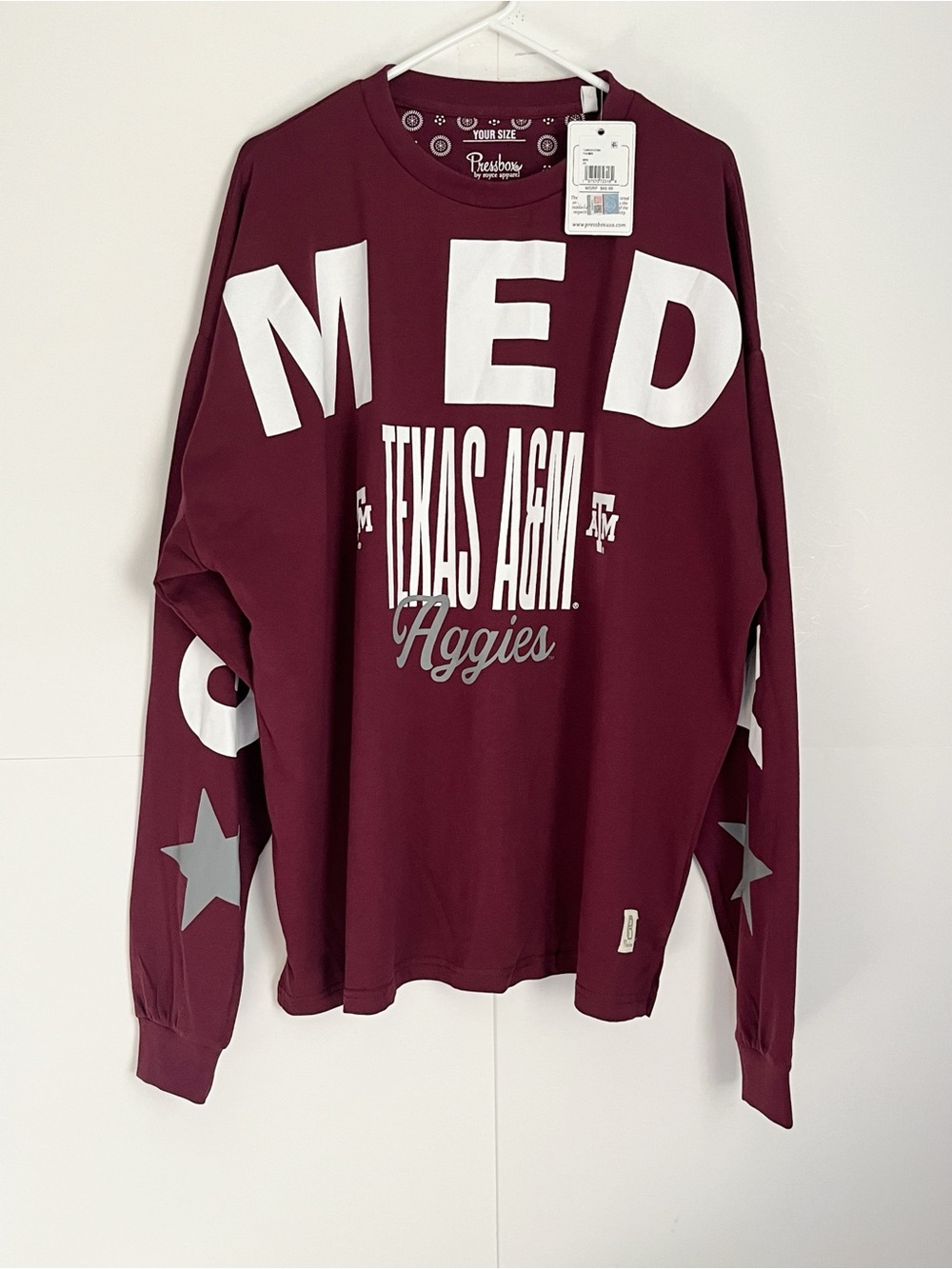 Pressbox Texas A&M Gameday Long Sleeve T Shirt Size OS